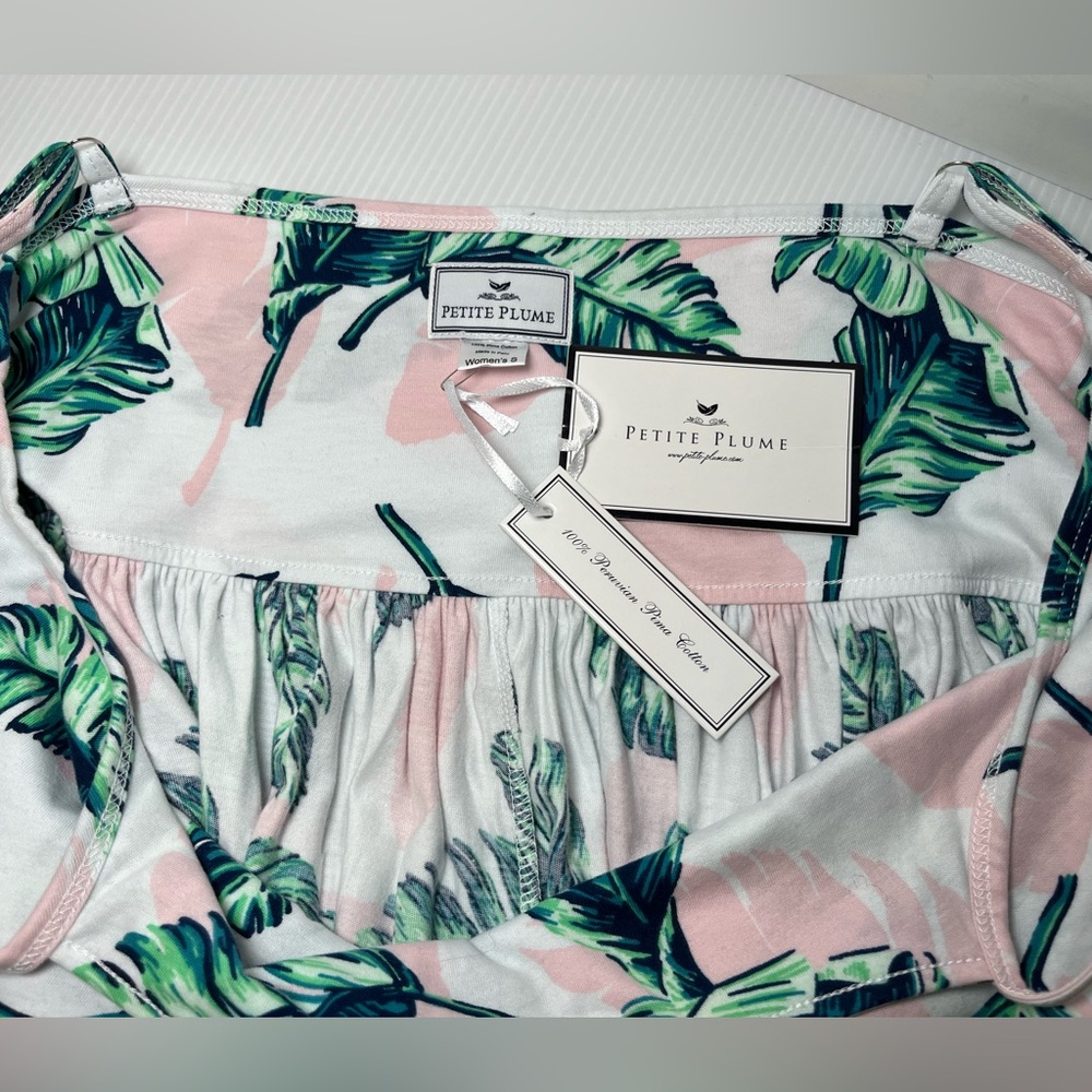 PETITE PLUME 100% Pima Cotton Jersey Knit St.Tropez Palms Serene Nightgown/Dress - Picture 14 of 16